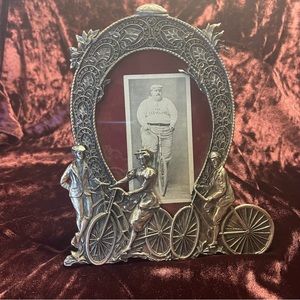 Antique pewter picture frame